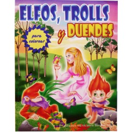 Libro colorear Elfos, trolls y duendes