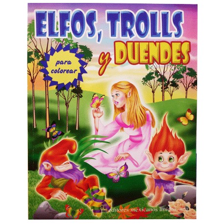 Libro colorear Elfos, trolls y duendes